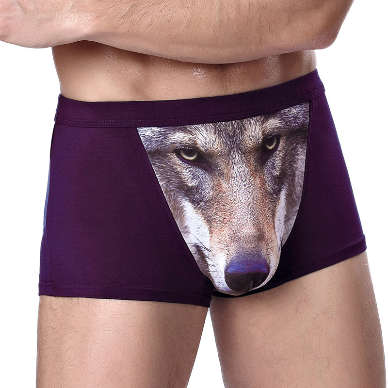 Sexy Mens 3D Wolf Eagle Boxer Briefs Underwear Shorts Underpants Underwear