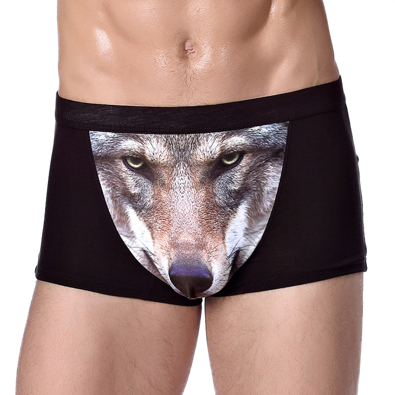 Sexy Mens 3D Wolf Eagle Boxer Briefs Underwear Shorts Underpants Underwear