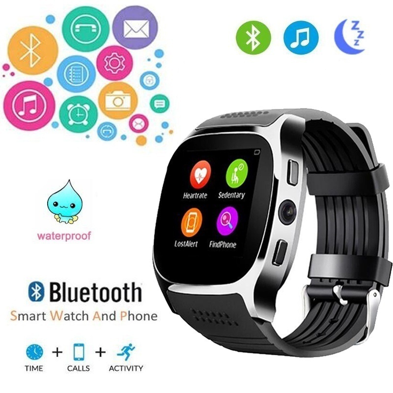 Bluetooth T8 Smartwatch Sleep Track Support SIM TF Card with Camera Sync Call Message for Android
