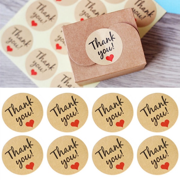 120x Thank You Stickers Labels Sealing Craft Wedding Favours Letters Card Gifts
