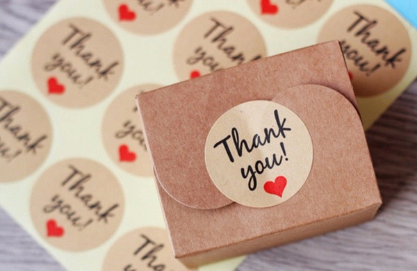 120x Thank You Stickers Labels Sealing Craft Wedding Favours Letters Card Gifts
