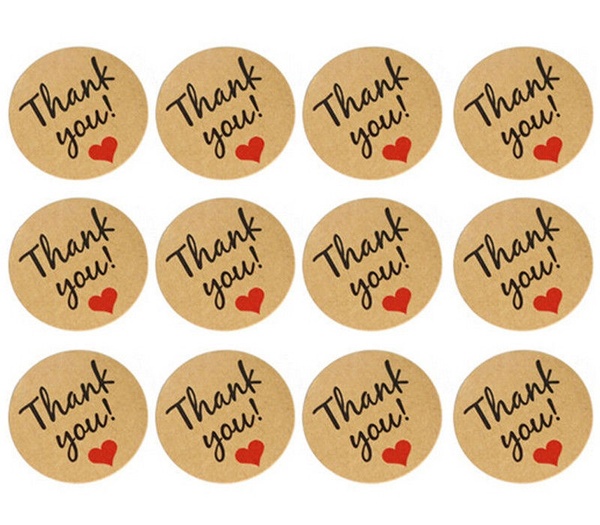 120x Thank You Stickers Labels Sealing Craft Wedding Favours Letters Card Gifts