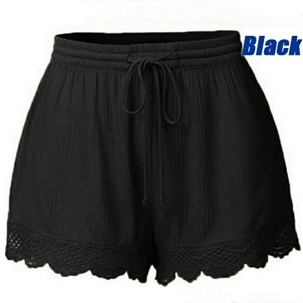 S-5XL Women&apos;s Fashion Lace-up Solid Summer Shorts Ladies Casual Short Pants Plus Size