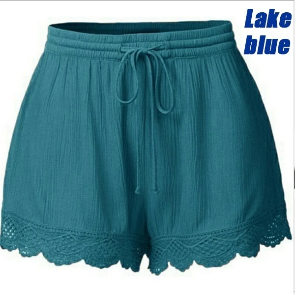 S-5XL Women&apos;s Fashion Lace-up Solid Summer Shorts Ladies Casual Short Pants Plus Size