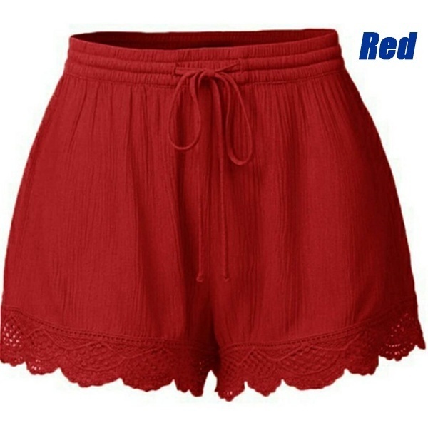 S-5XL Women&apos;s Fashion Lace-up Solid Summer Shorts Ladies Casual Short Pants Plus Size