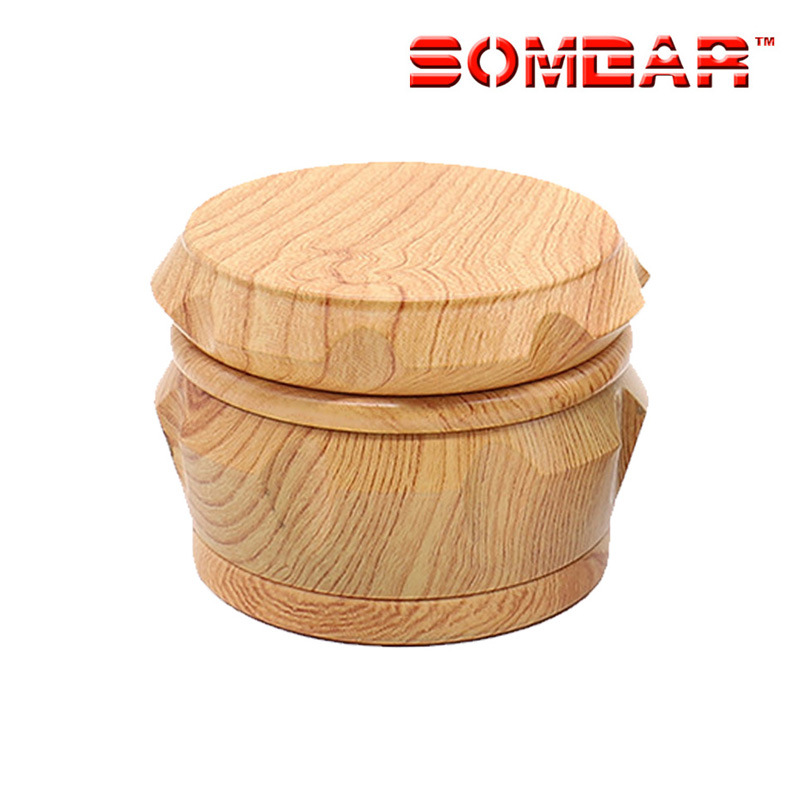 40 50 63MM Tobacco Crusher With Cutting Blades Wood Zinc Alloy 4 Layer Grinder Herb Grinder