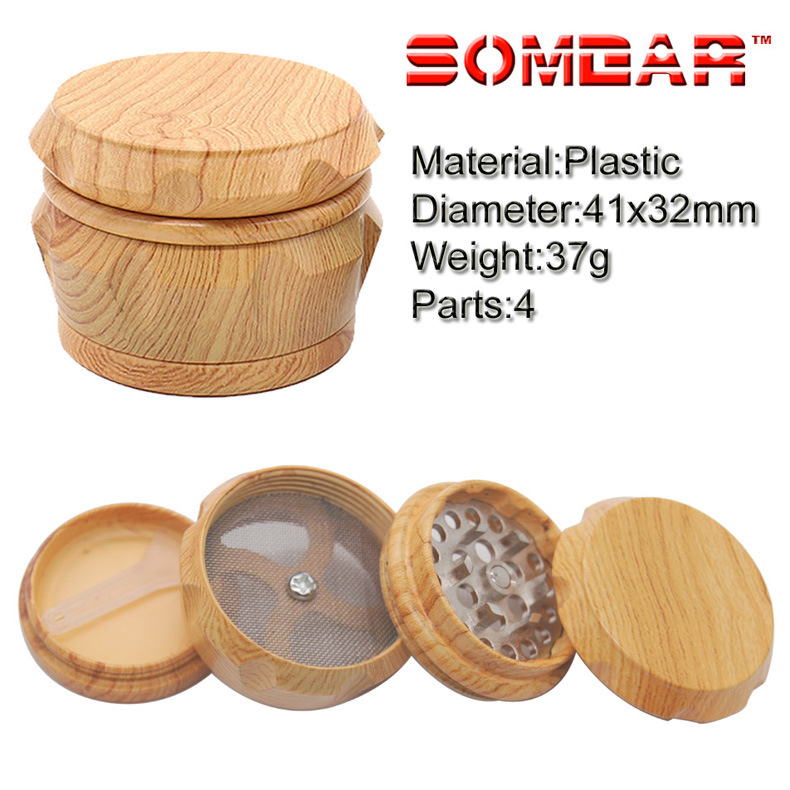 40 50 63MM Tobacco Crusher With Cutting Blades Wood Zinc Alloy 4 Layer Grinder Herb Grinder