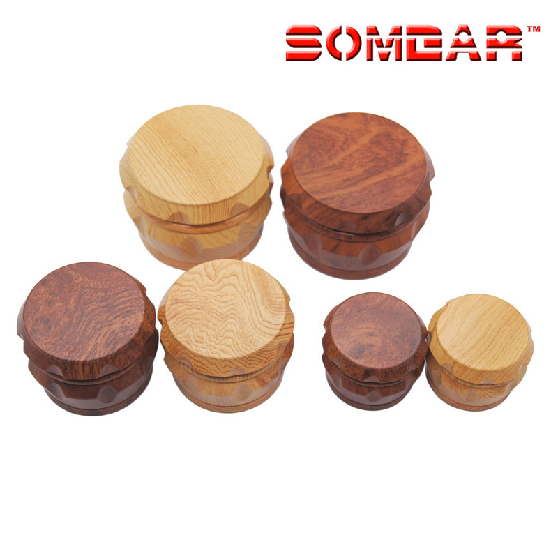 40 50 63MM Tobacco Crusher With Cutting Blades Wood Zinc Alloy 4 Layer Grinder Herb Grinder