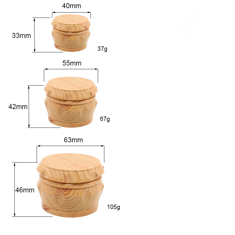40 50 63MM Tobacco Crusher With Cutting Blades Wood Zinc Alloy 4 Layer Grinder Herb Grinder
