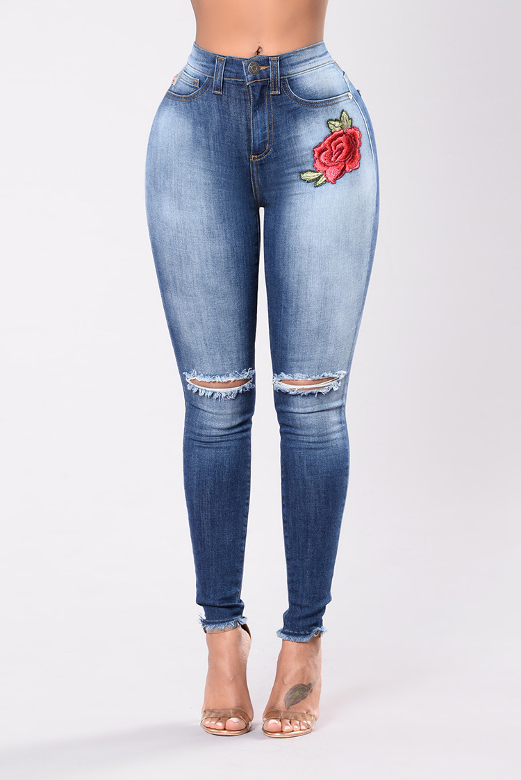 Womens High Waist Elastic Skinny Denim Long Pencil Pants Woman Jeans Feminina Lady Fat Slim Trousers