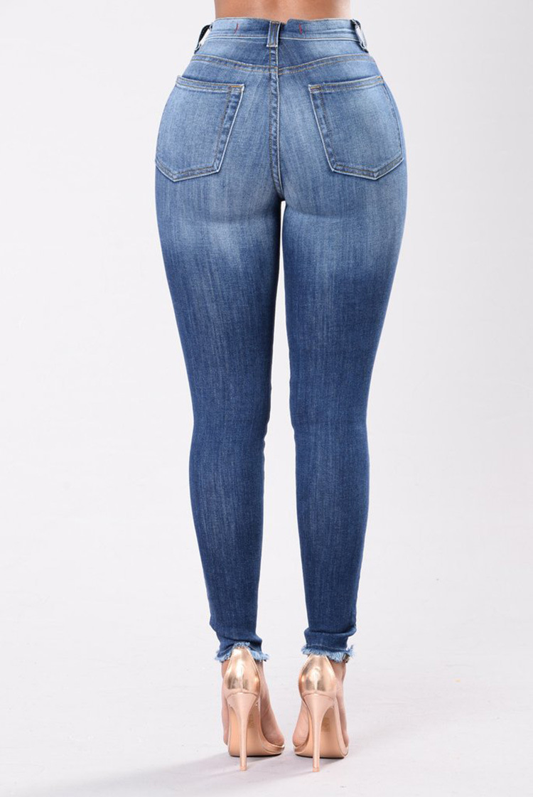 Womens High Waist Elastic Skinny Denim Long Pencil Pants Woman Jeans Feminina Lady Fat Slim Trousers