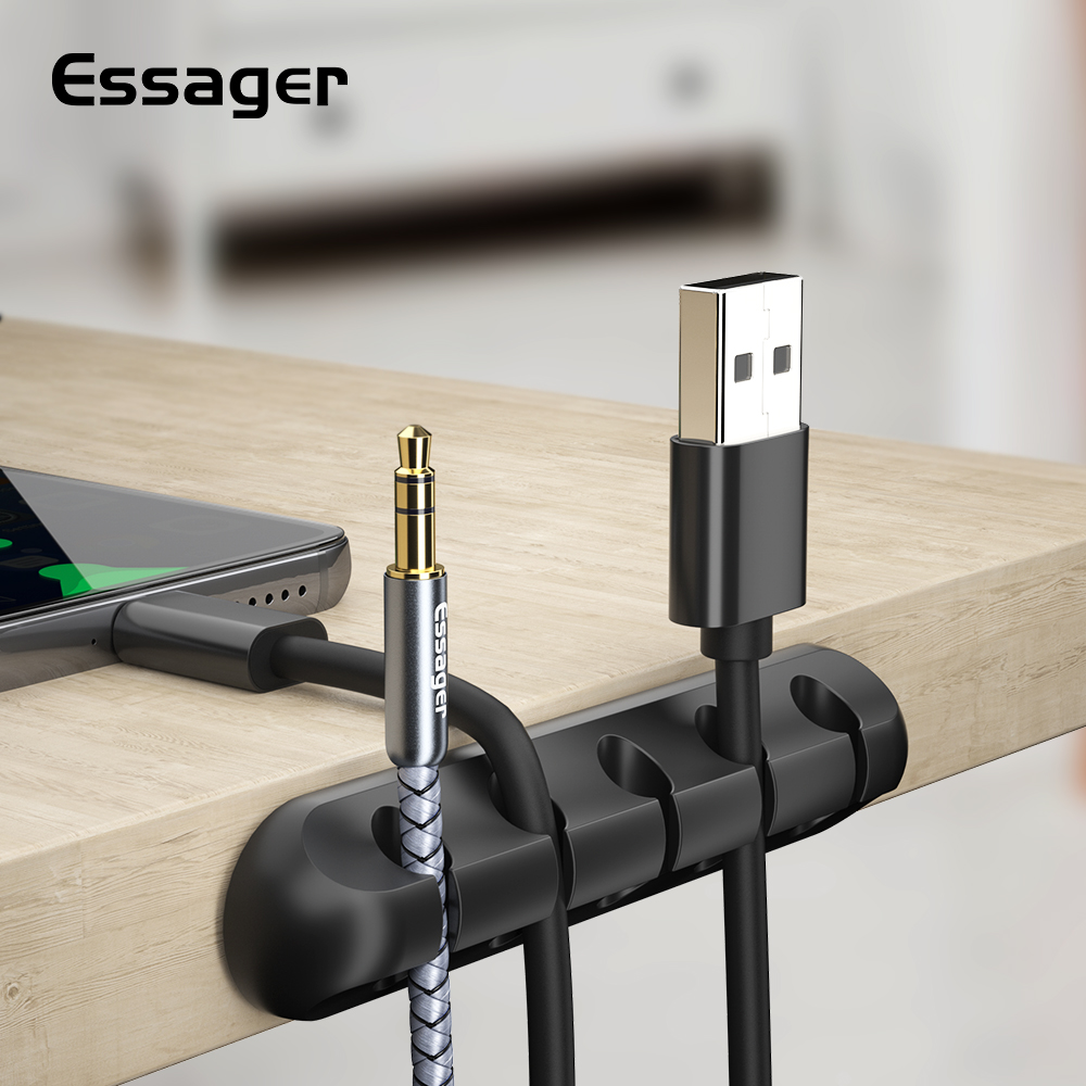 Essager Cable Organizer USB Cable Wire Holder Mouse Headphone Earphone Charger Cord Protector