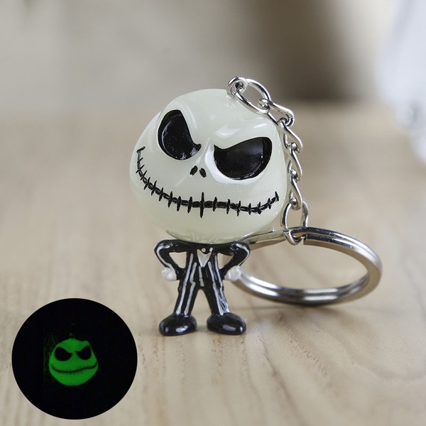 Halloween Luminous Devil Skull Pumpkin Keychain Keyring Christmas Cartoon Key Ring Accessories Gifts