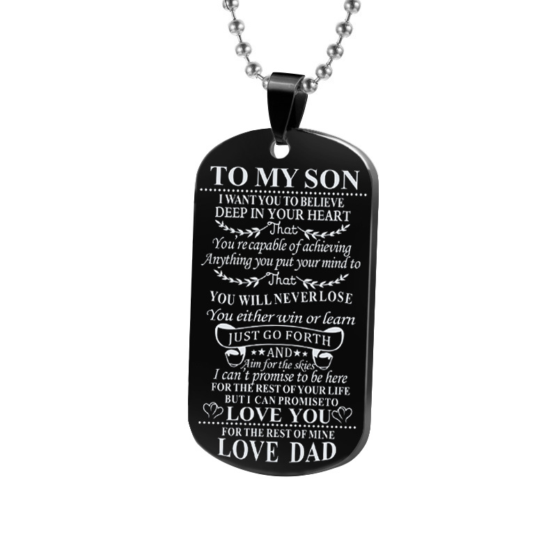 Military Necklace Son Daughter Give My Son Daughter Fashion Necklace from Mom Dad