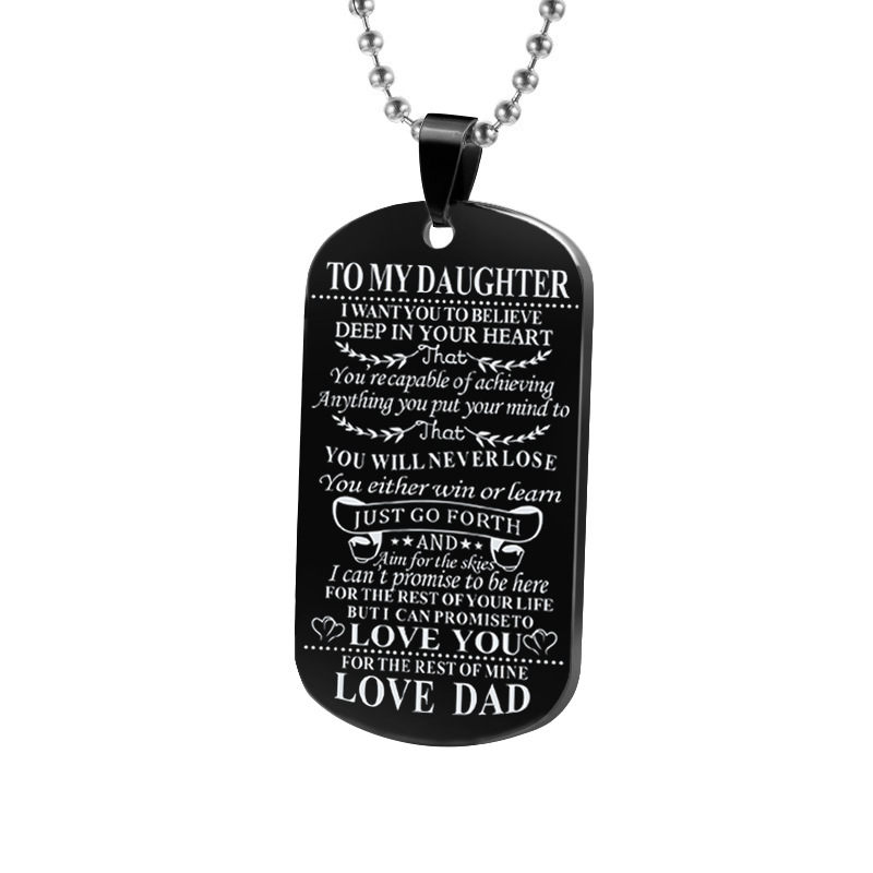 Military Necklace Son Daughter Give My Son Daughter Fashion Necklace from Mom Dad