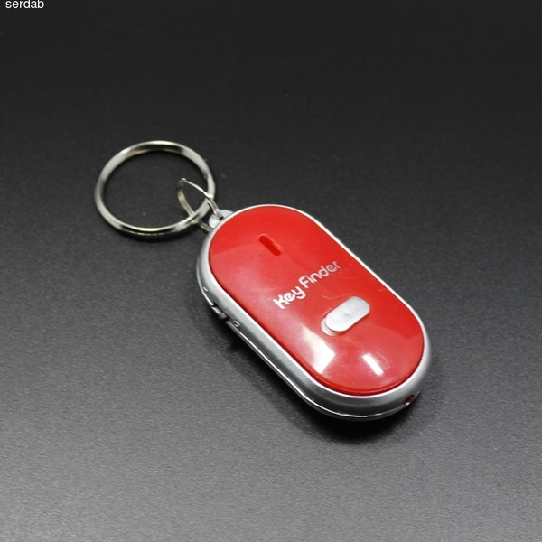 2pcs 4 Color LED Key Finder Locator Keychain Find Lost Keys Keyrings Whistle Sound Control