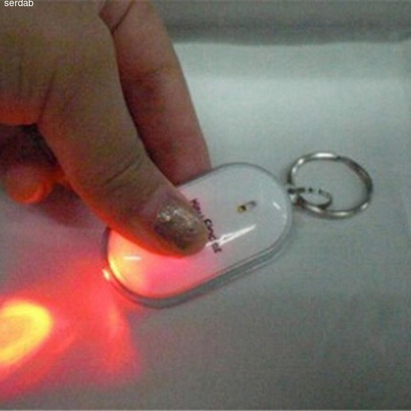 2pcs 4 Color LED Key Finder Locator Keychain Find Lost Keys Keyrings Whistle Sound Control