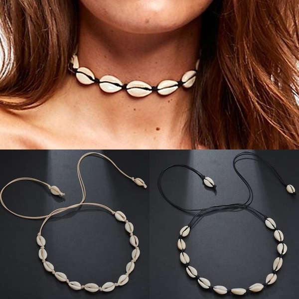 Stylish Bohemian Hawaii Beach Natural Shell Necklace Sea Shell Pendant Chain Women Clavicle Jewelry