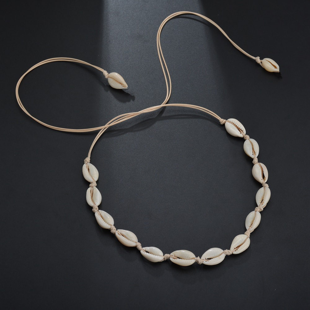 Stylish Bohemian Hawaii Beach Natural Shell Necklace Sea Shell Pendant Chain Women Clavicle Jewelry
