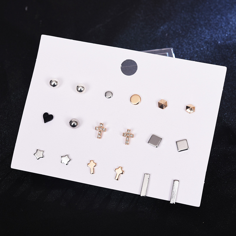 12 Pairs/Set Earrings Jewelry Women Fashion Accessories Rhinestone &amp; Pearl Earring Jewellery