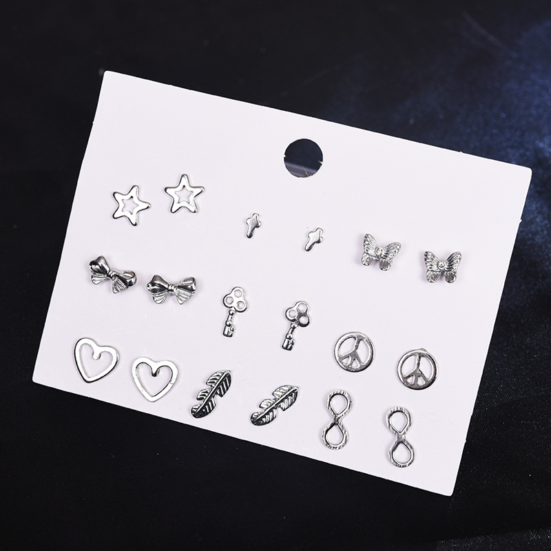 12 Pairs/Set Earrings Jewelry Women Fashion Accessories Rhinestone &amp; Pearl Earring Jewellery