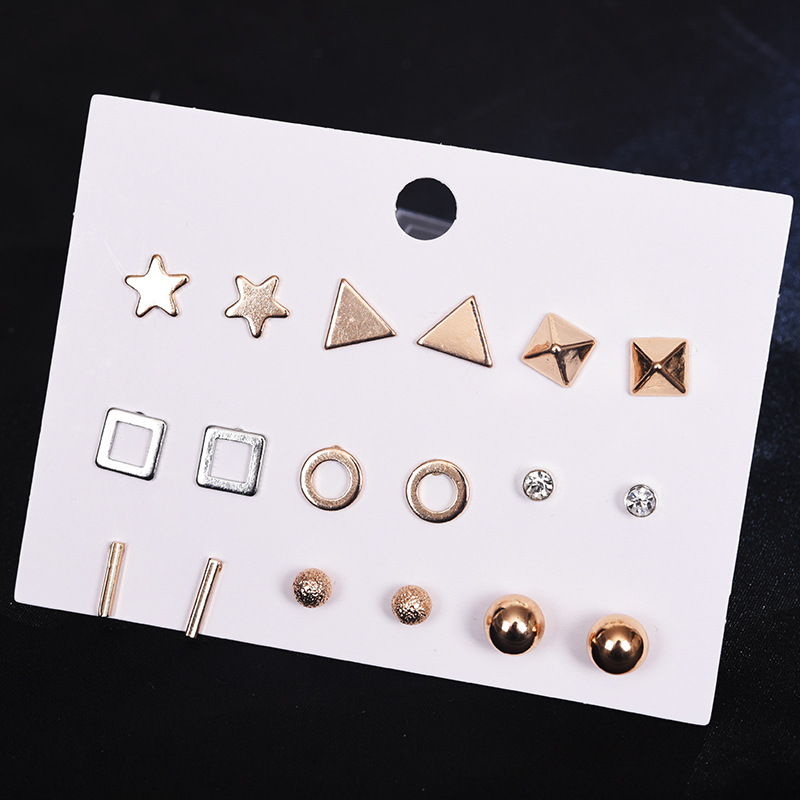 12 Pairs/Set Earrings Jewelry Women Fashion Accessories Rhinestone &amp; Pearl Earring Jewellery