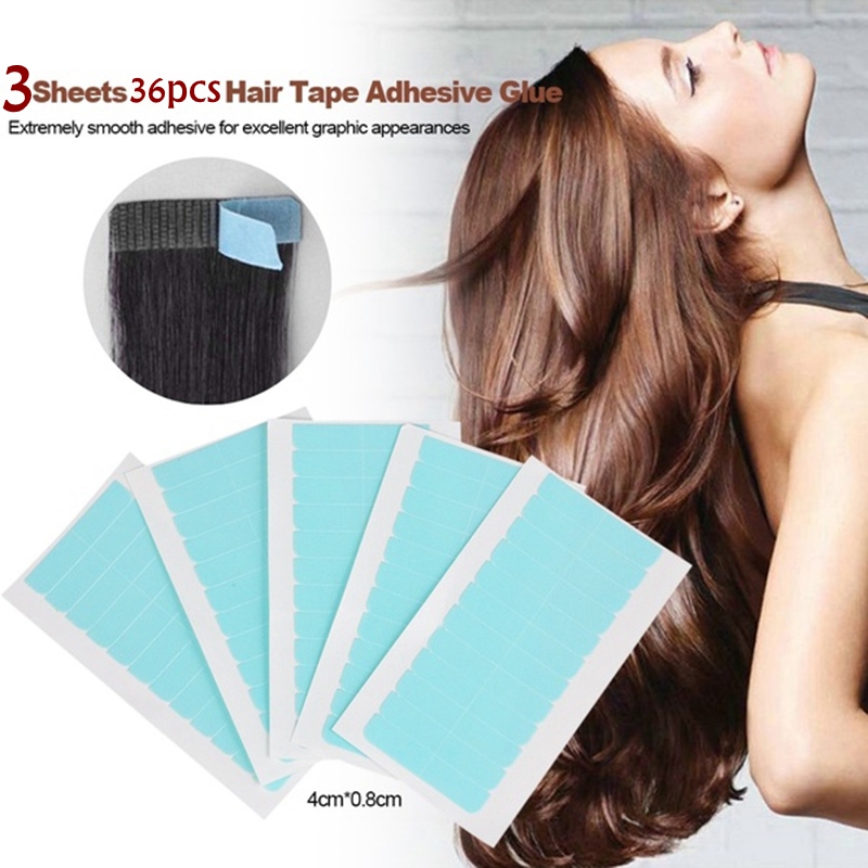 36pcs Beauty Waterproof Blue Adhesive Glue Wig Supplies Double-sided Wig Tape Hair Extension Tool