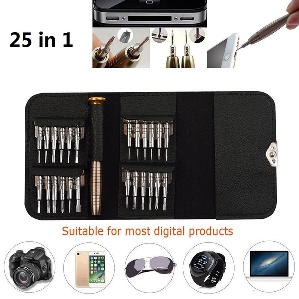 25-in-1 Precision Screwdriver Set Wallet Pocket Electronic Repair Tools for PC Phone Camera Watch