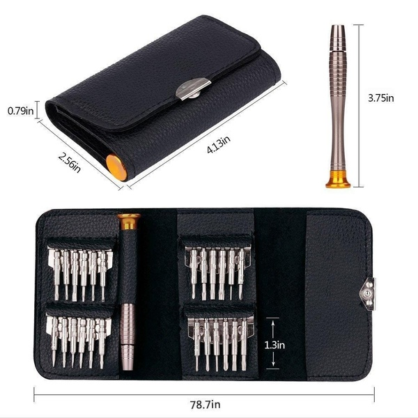 25-in-1 Precision Screwdriver Set Wallet Pocket Electronic Repair Tools for PC Phone Camera Watch