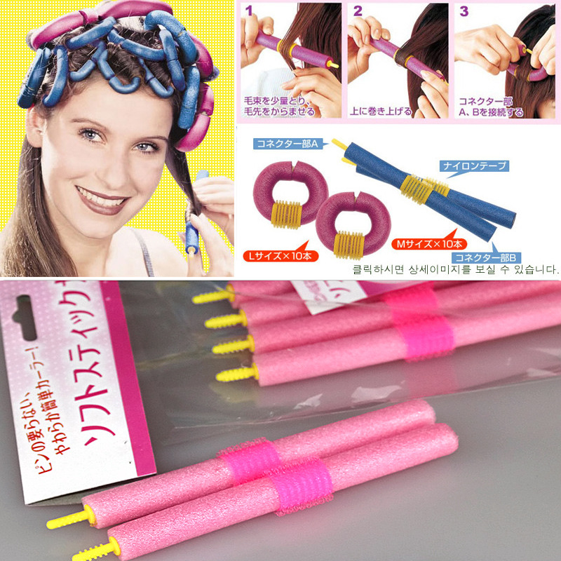 12Pcs Curler Makers Soft Foam Bendy Twist Curls Tool DIY Styling Hair Rollers