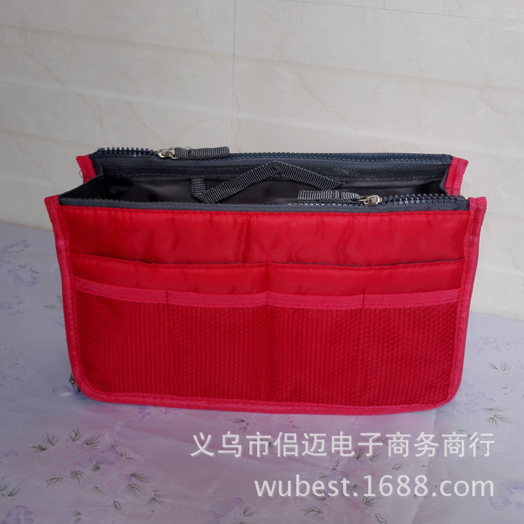 Bag women Practical Handbag Purse Nylon Dual Organizer Insert Cosmetic Storage