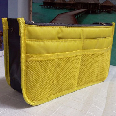 Bag women Practical Handbag Purse Nylon Dual Organizer Insert Cosmetic Storage