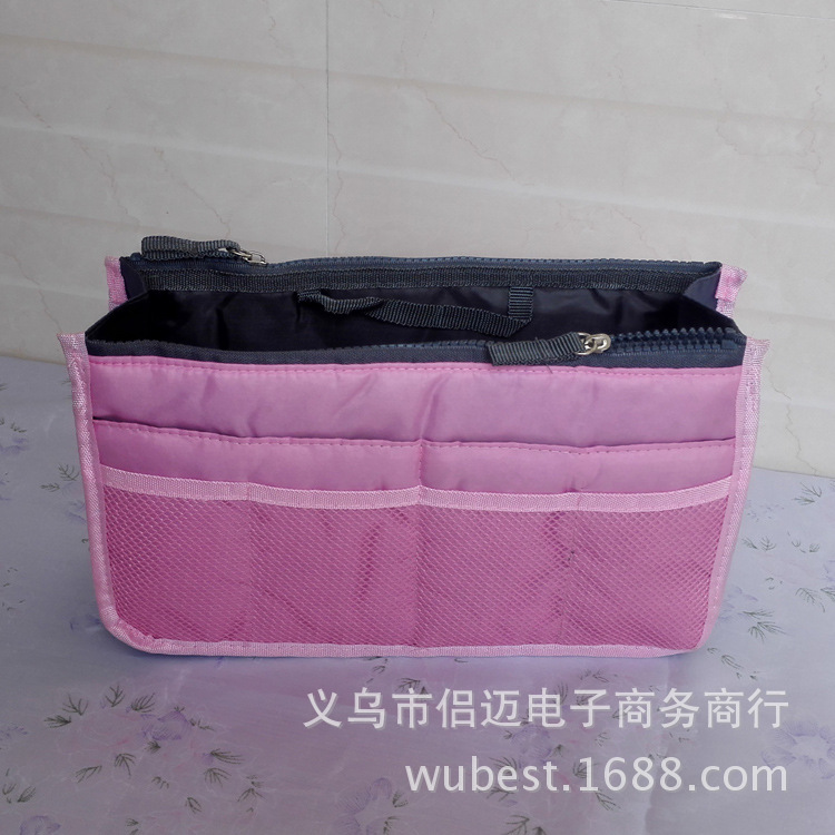 Bag women Practical Handbag Purse Nylon Dual Organizer Insert Cosmetic Storage
