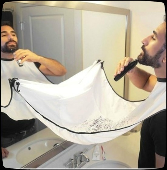 Waterproof Shaving Apron Gathers Cloth Bib Face Hair Trim Catcher Cape Sink Cleaning Tool