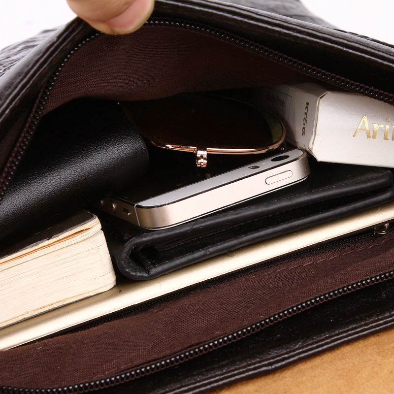 4 Compartment Men Crocodile Pattern PU Leather Shoulder Bag/ Business Bag/Purse Perfect For Men