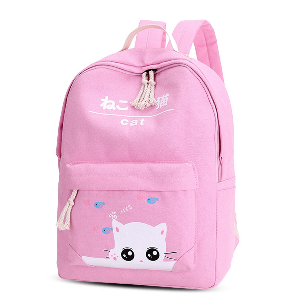 6Pcs School Bag Sets Girl Canvas School Bags Printing Women Backpacks for Teenager Backpack Set