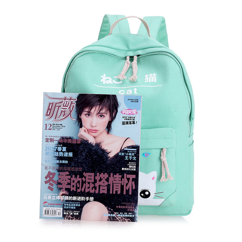 6Pcs School Bag Sets Girl Canvas School Bags Printing Women Backpacks for Teenager Backpack Set