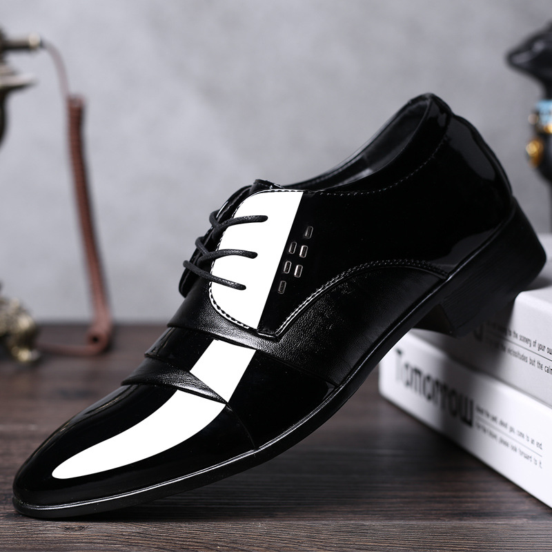 Phoenix Business Classic Bright Pure Leather Wingtip Men&apos;s Shoes Men Pointed Business Wedding Shoes
