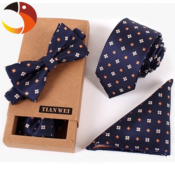 3 PCS Slim Tie Set Men Bowtie Necktie Cravate Homme Noeud Papillon Man Corbatas Hombre Pajarita