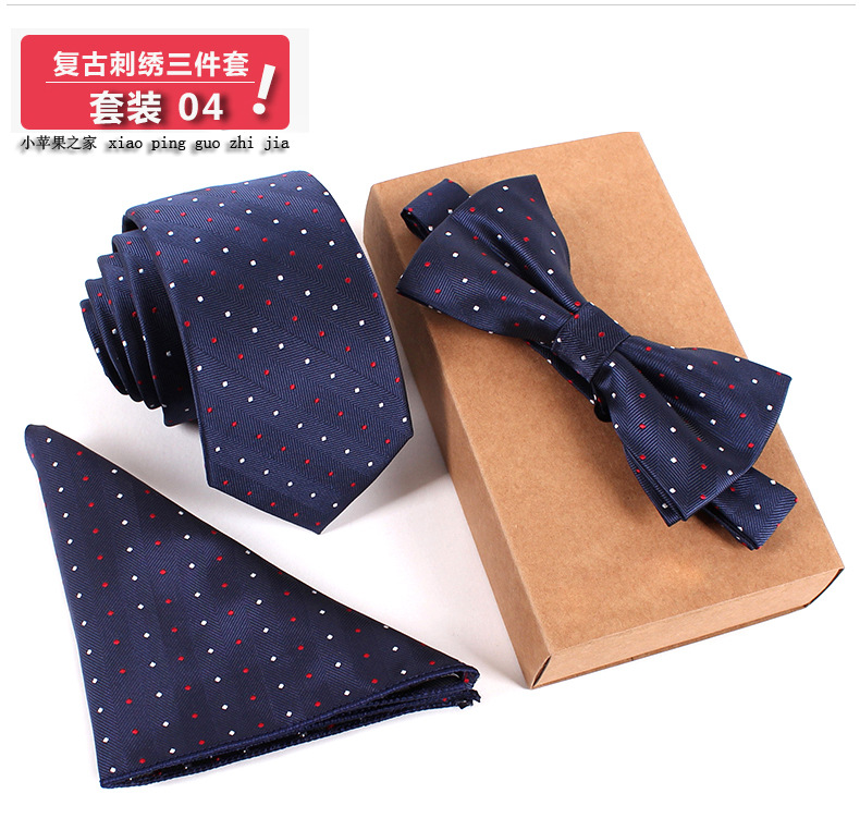 3 PCS Slim Tie Set Men Bowtie Necktie Cravate Homme Noeud Papillon Man Corbatas Hombre Pajarita