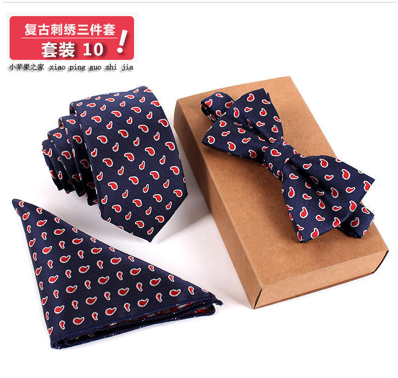 3 PCS Slim Tie Set Men Bowtie Necktie Cravate Homme Noeud Papillon Man Corbatas Hombre Pajarita