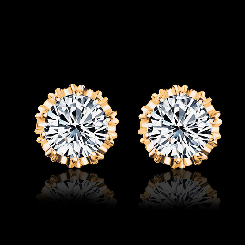 Women's Girls Trending Rhinestone CZ Flower Bud Ball , Diamond &amp; Crystal Hypoallergenic Ear Studs