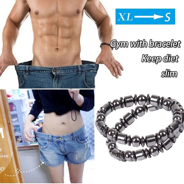 Biomagnetic Multi-shaped Black Stone Magnetic Bracelet, Magnetic Health Weight Loss Bracelet