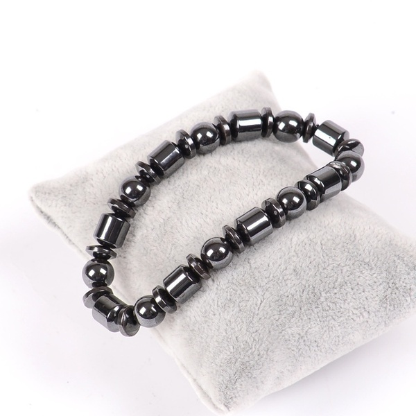 Biomagnetic Multi-shaped Black Stone Magnetic Bracelet, Magnetic Health Weight Loss Bracelet