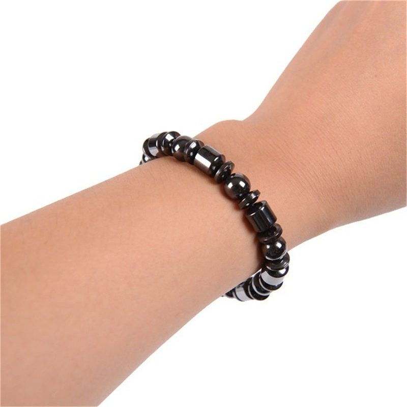 Biomagnetic Multi-shaped Black Stone Magnetic Bracelet, Magnetic Health Weight Loss Bracelet