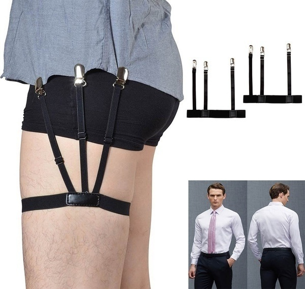 1 Pair Mens Stays Holders Elastic Shirt Garter Non-Slip Locking Clamps Uniform