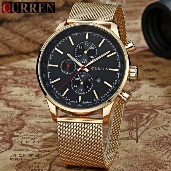CURREN Watch for Men Top Luxury Brand Man Fashion Classic White Gold Business Casual Quartz-watch