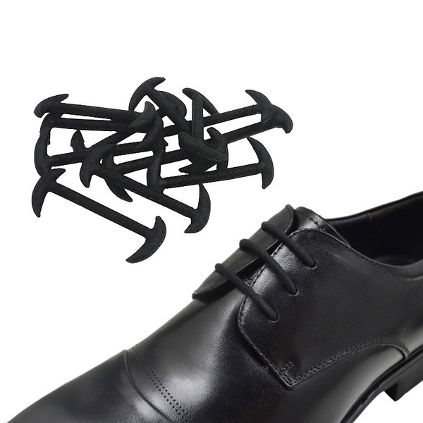 12Pcs/Set 3 Sizes Men Women Leather Shoes Lazy No Tie Shoelaces Elastic Silicone Shoe Lace Suitable