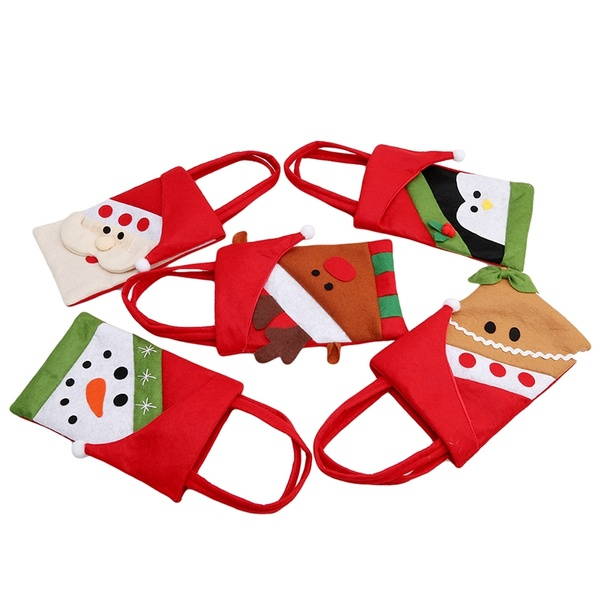 Santa Claus Snowman Elk Penguin Christmas Candy Gift Bags