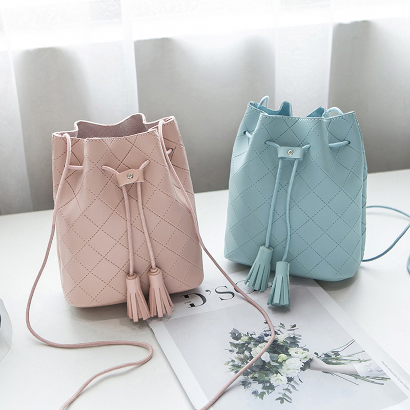 Luxury handbag Bucket bag top PU leather ladies Messenger bag ladies shoulder bag